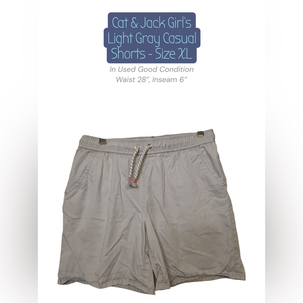 Cat & Jack Light Gray Elastic Waist Shorts Girls XL Casual Comfort